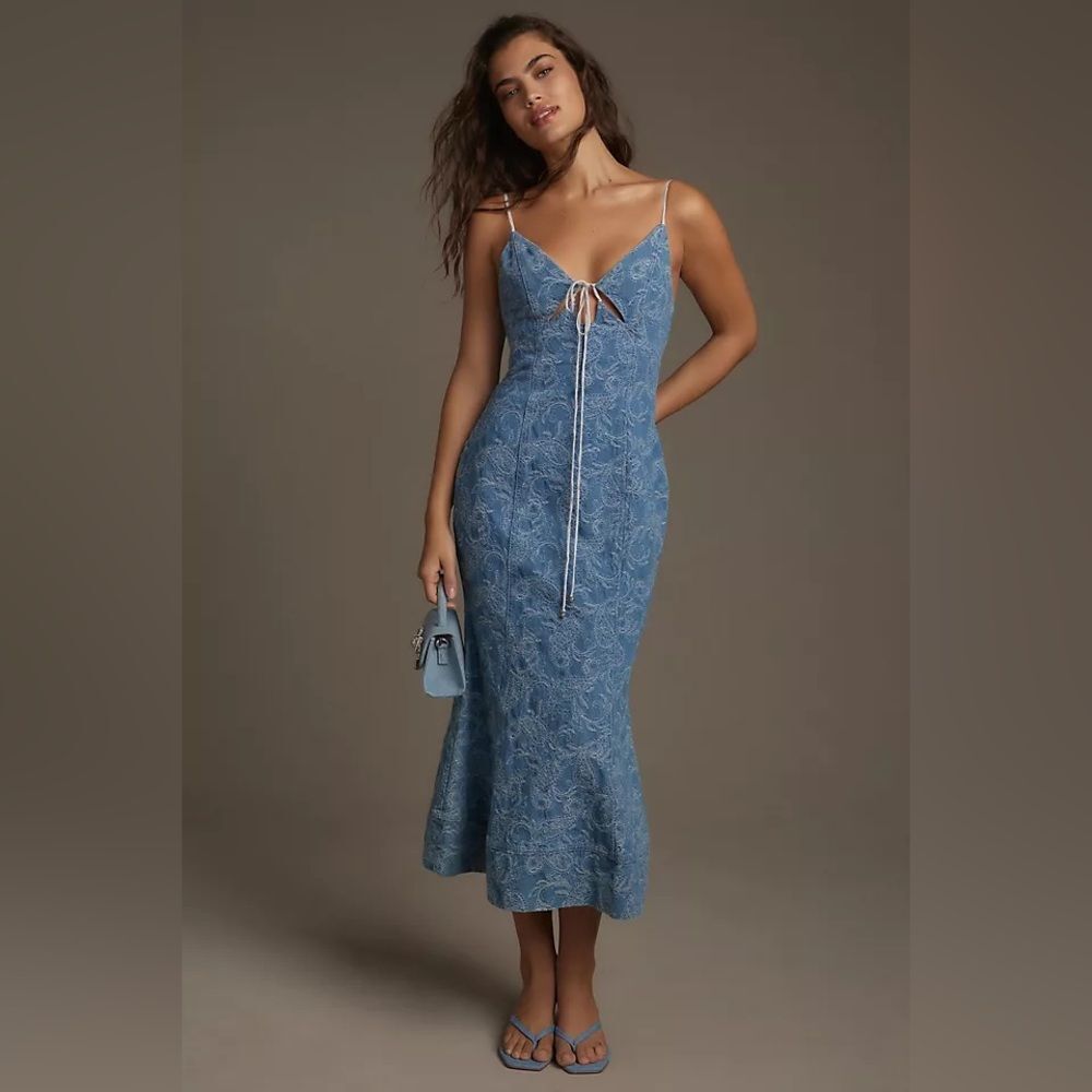 NWT Elliatt Denim Jazz Midi Dress with Elegant Design size XS